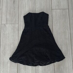 Lilly Pulitzer Black Strapless Lace Dress
